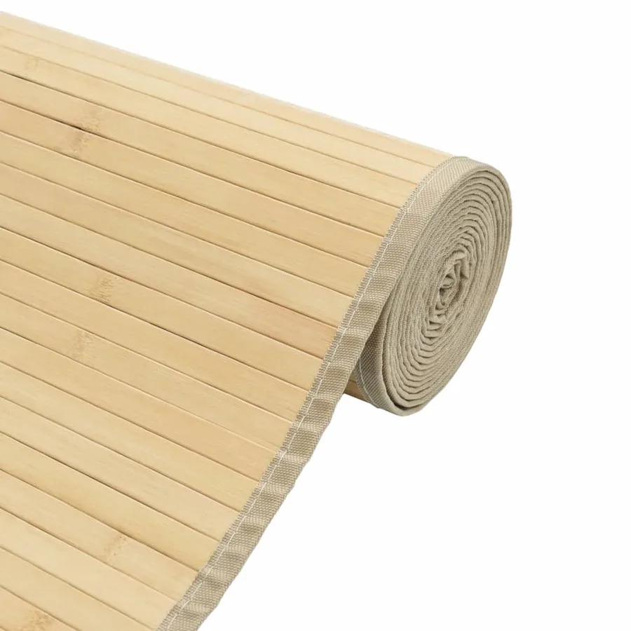 Tapis rectangulaire naturel clair 70x400 cm bambou - 4