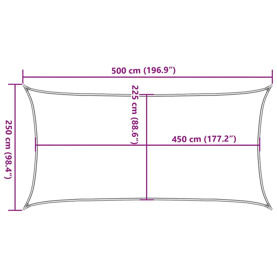 Voile d'ombrage 160 g/m² Marron 2,5x5 m PEHD - 10