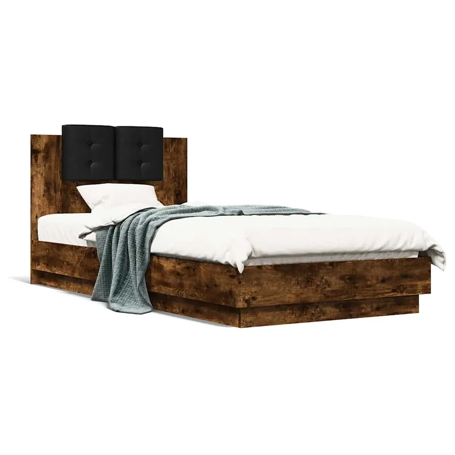 Cadre de lit sans matelas chêne fumé 90x200 cm - 2
