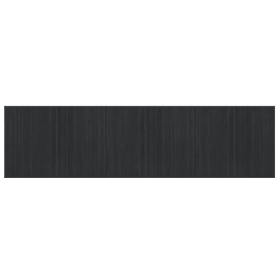 Tapis rectangulaire gris 80x300 cm bambou - 2