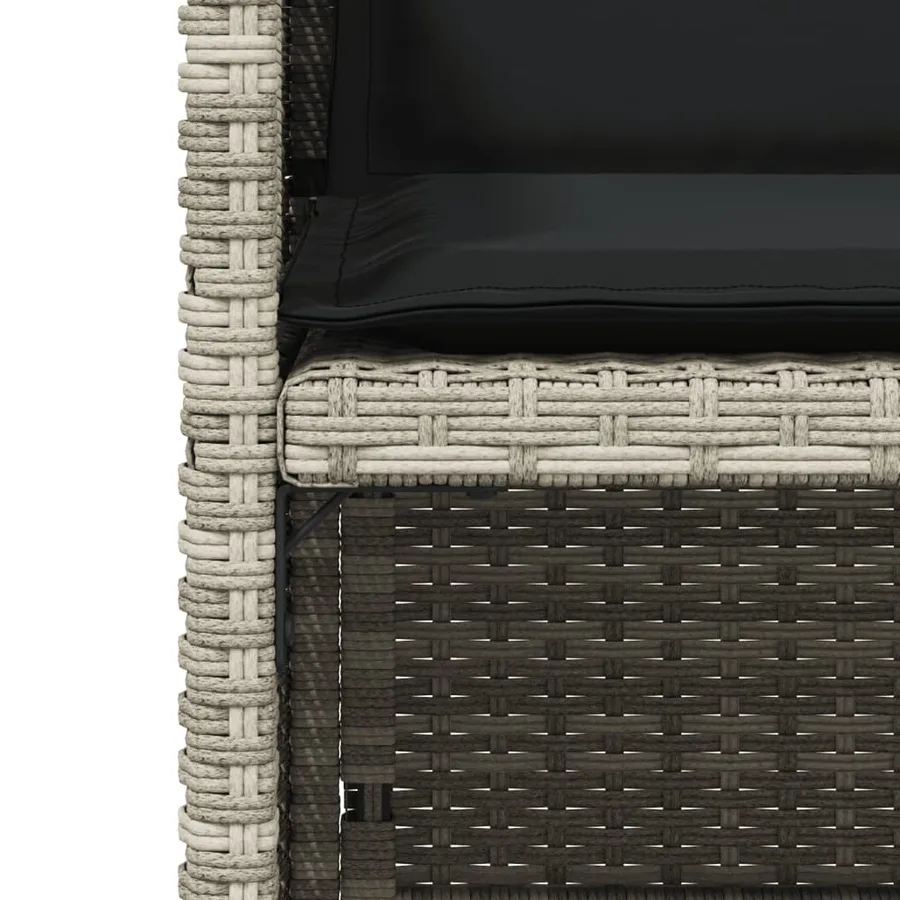 Chaises de jardin avec coussins lot de 4 gris clair poly rotin - 9