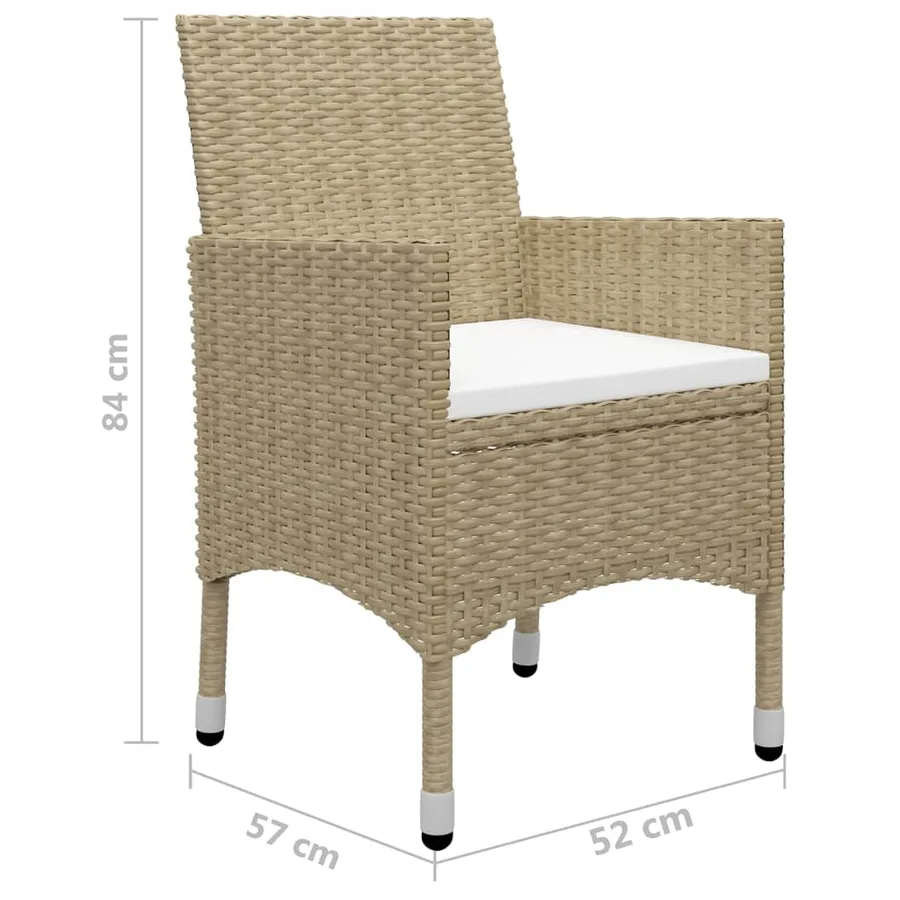 Ensemble à manger de jardin 5 pcs Beige - 9