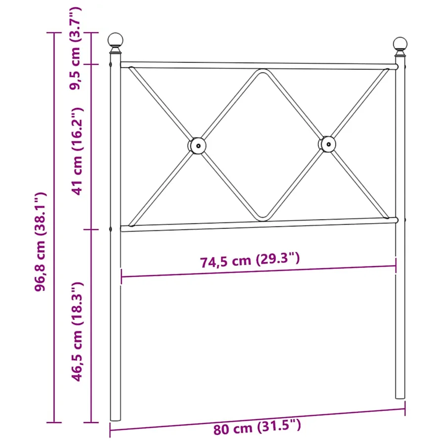 Tête de lit de remplacement métal blanc 75 cm - 6