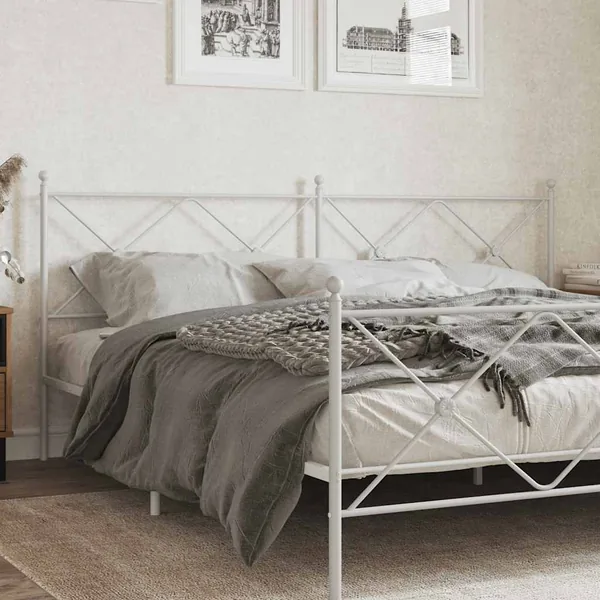 Tête de lit de remplacement métal blanc 200 cm