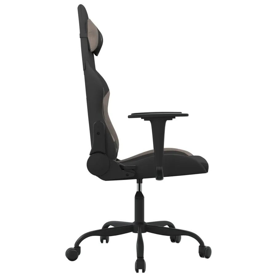 Chaise de jeu Noir et taupe Tissu - 4