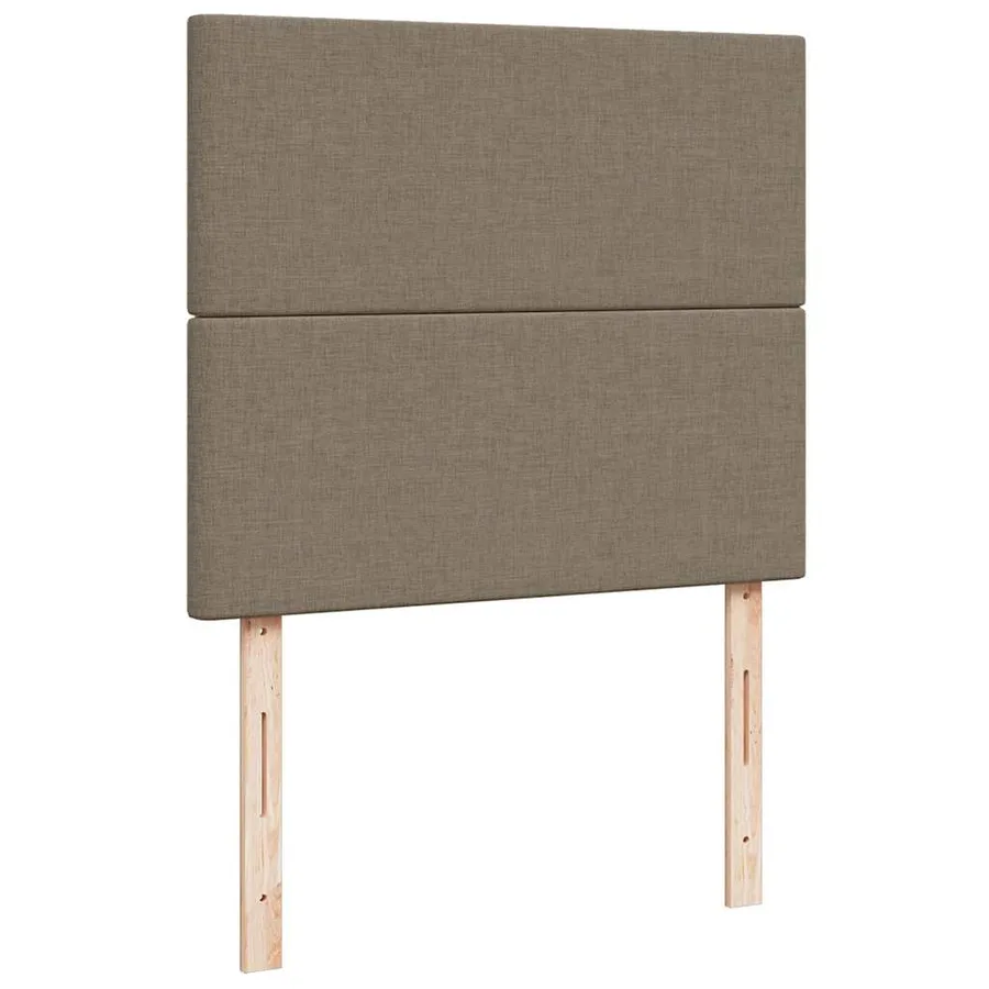 Sommier à lattes de lit matelas et LED taupe 120x190 cm tissu - 9
