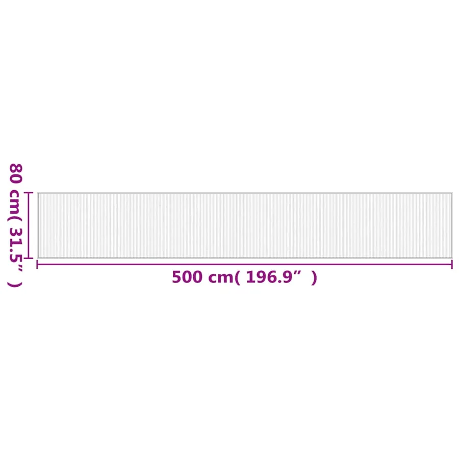 Tapis rectangulaire gris 80x500 cm bambou - 8