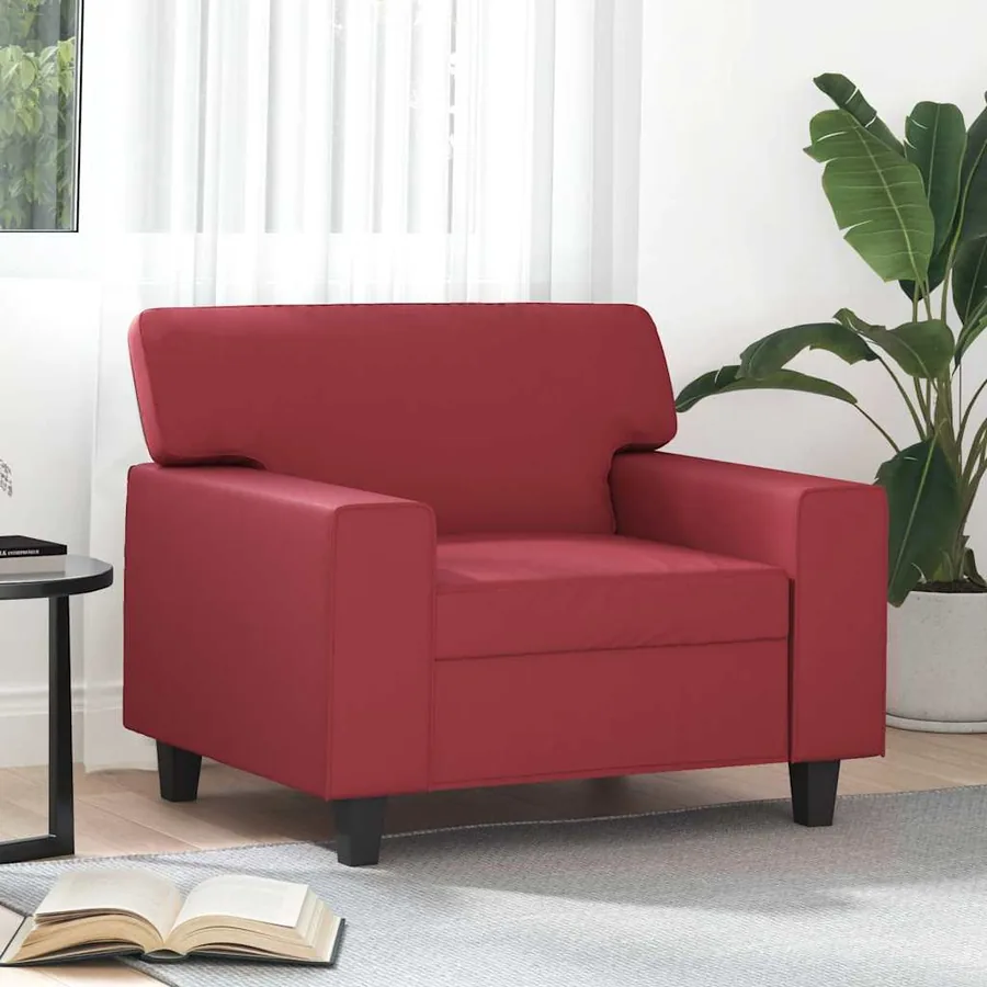 Fauteuil Rouge bordeaux 60 cm Similicuir