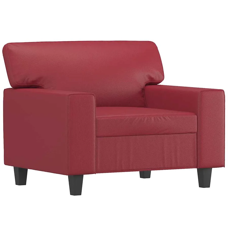 Fauteuil Rouge bordeaux 60 cm Similicuir - 2