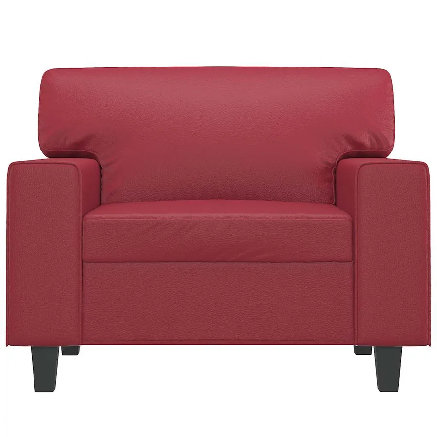 Fauteuil Rouge bordeaux 60 cm Similicuir - 4
