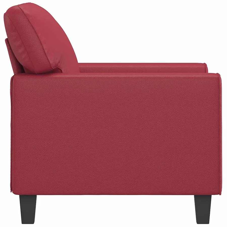Fauteuil Rouge bordeaux 60 cm Similicuir - 5