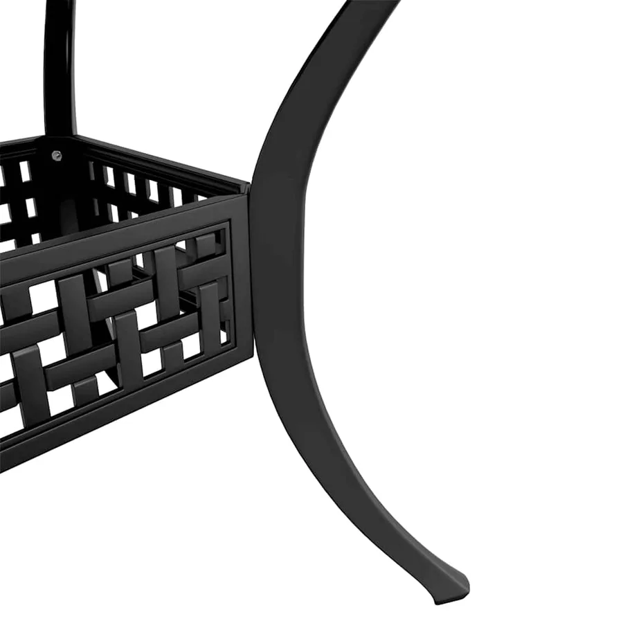 Ensemble de bistro 3 pcs noir aluminium coulé - 5