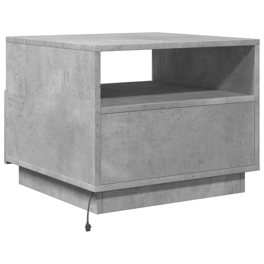 Table basse avec lumières LED gris béton 50x49x40 cm - 9