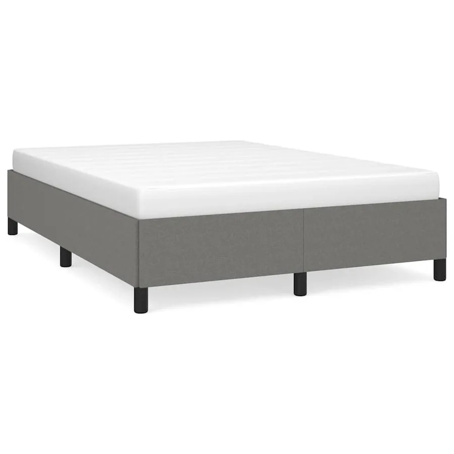 Cadre de lit sans matelas gris foncé 137x190 cm tissu - 2