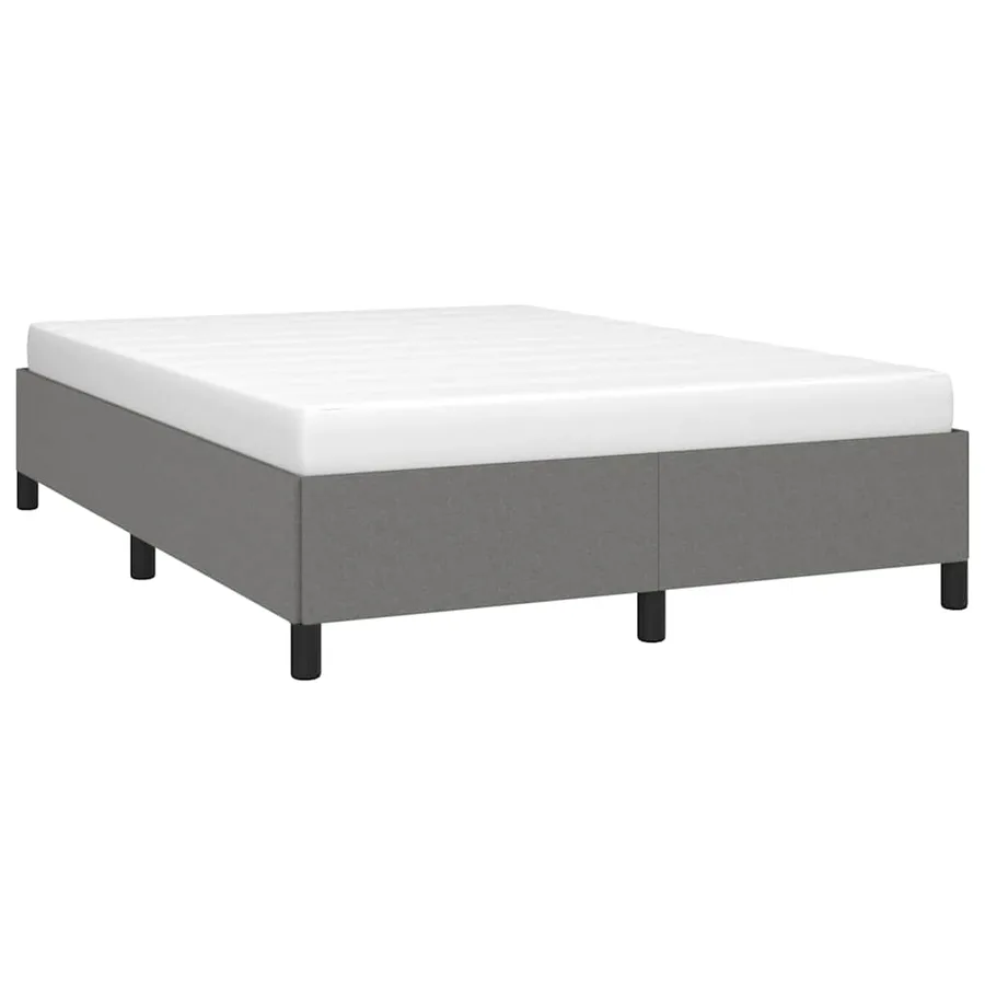 Cadre de lit sans matelas gris foncé 137x190 cm tissu - 4