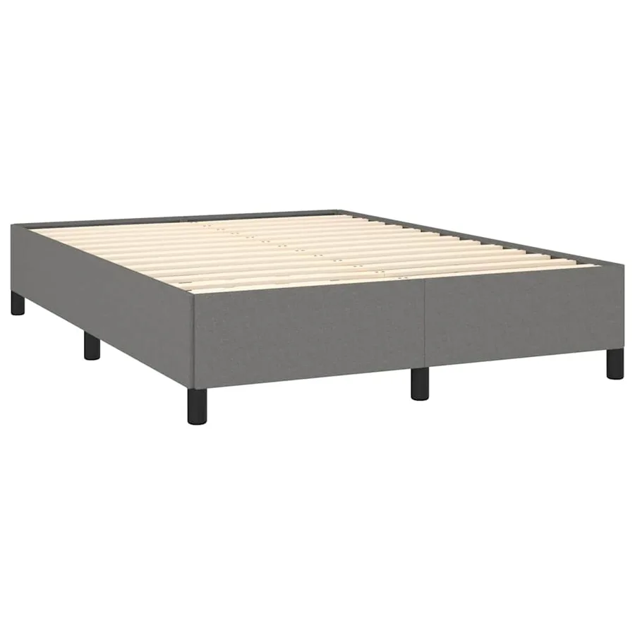 Cadre de lit sans matelas gris foncé 137x190 cm tissu - 5