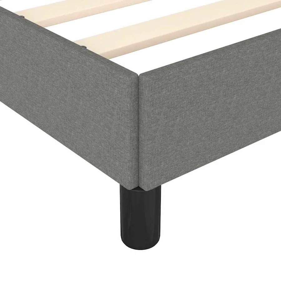 Cadre de lit sans matelas gris foncé 137x190 cm tissu - 7
