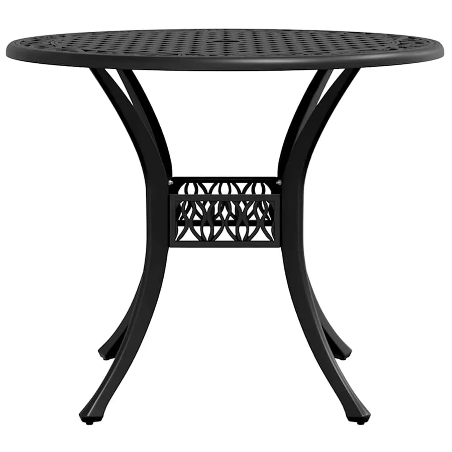 Table de jardin noir Ø90x75 cm aluminium coulé - 6