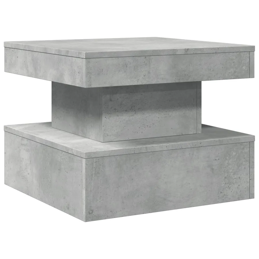 Table basse avec lumières LED gris béton 50x50x40 cm - 3