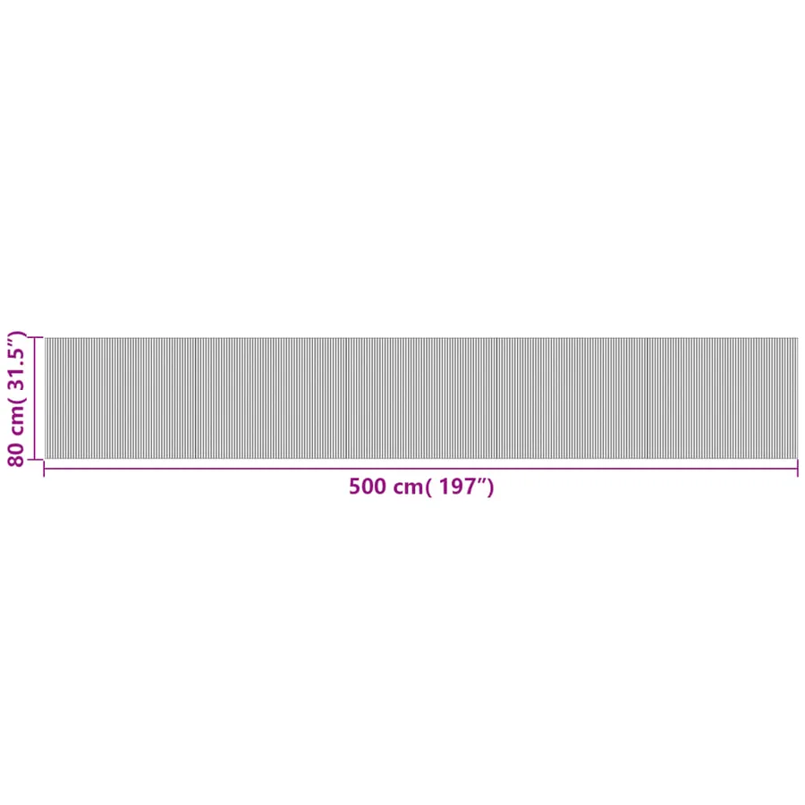 Tapis rectangulaire marron foncé 80x500 cm bambou - 8