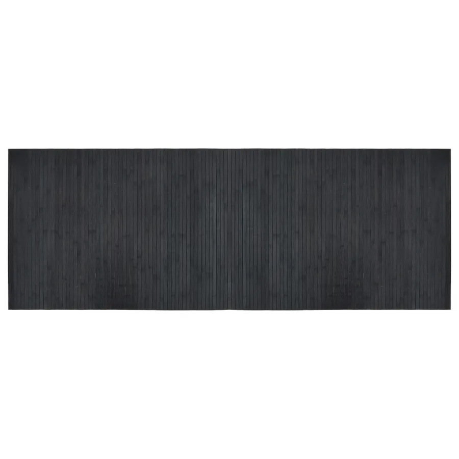 Tapis rectangulaire gris 70x200 cm bambou - 2