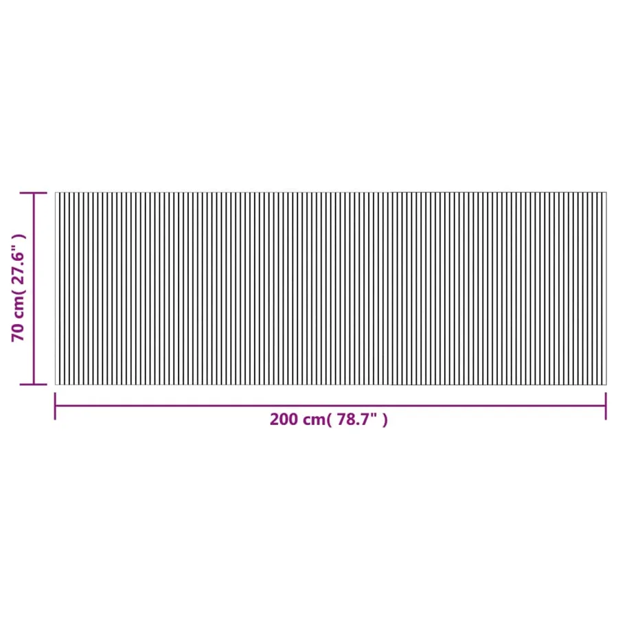 Tapis rectangulaire gris 70x200 cm bambou - 8