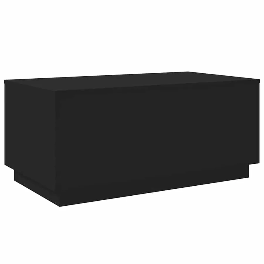 Table basse avec lumières LED noir 90x50x40 cm - 3