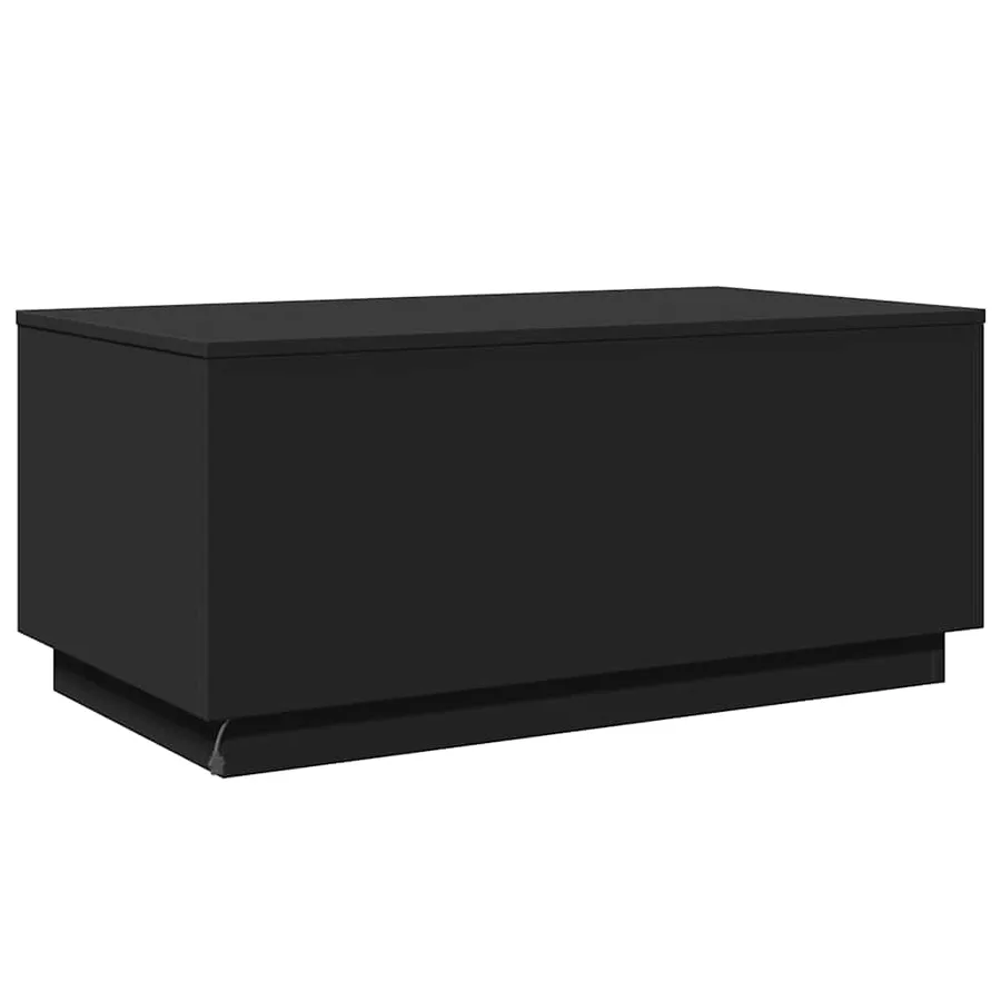 Table basse avec lumières LED noir 90x50x40 cm - 9