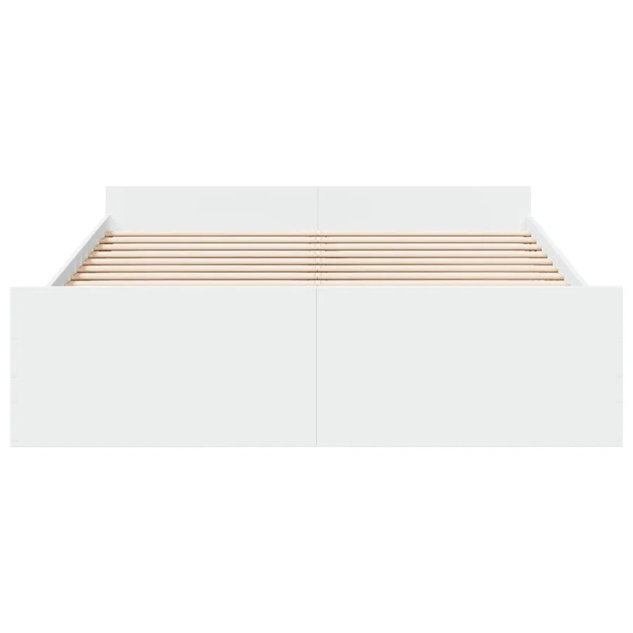 Cadre de lit avec tiroirs sans matelas blanc 140x200 cm - 4