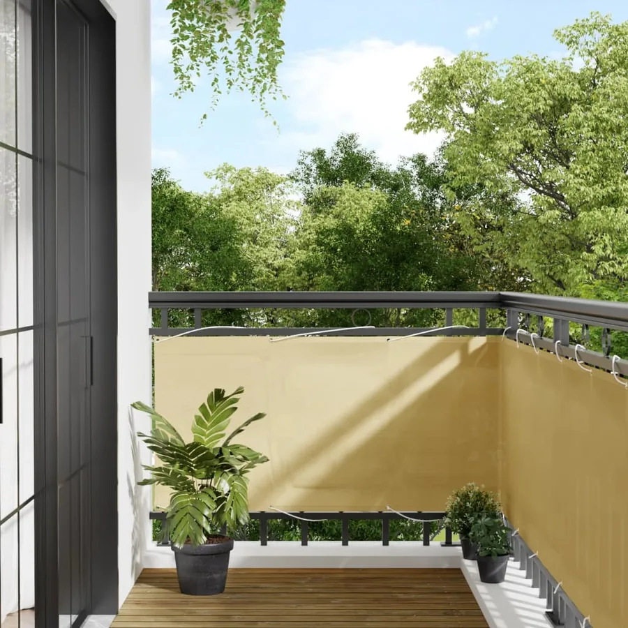 Écran de balcon sable 75x700 cm 100% polyester oxford