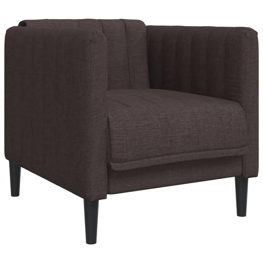 Fauteuil marron foncé tissu - 2
