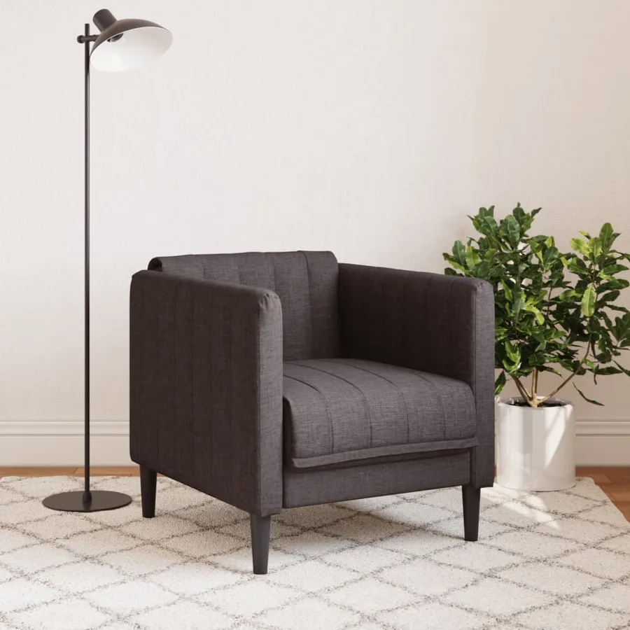 Fauteuil marron foncé tissu - 3