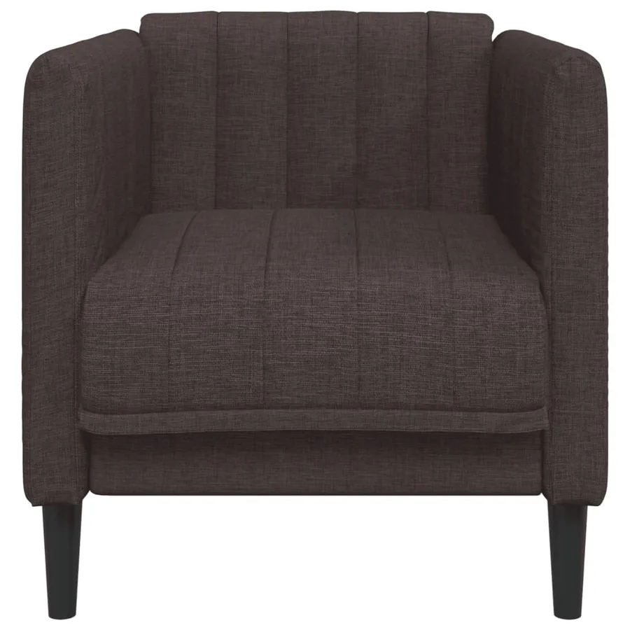 Fauteuil marron foncé tissu - 4