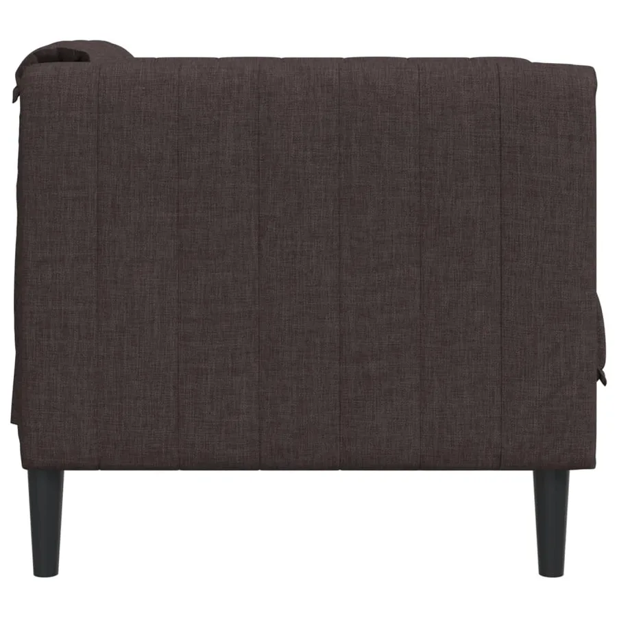 Fauteuil marron foncé tissu - 5