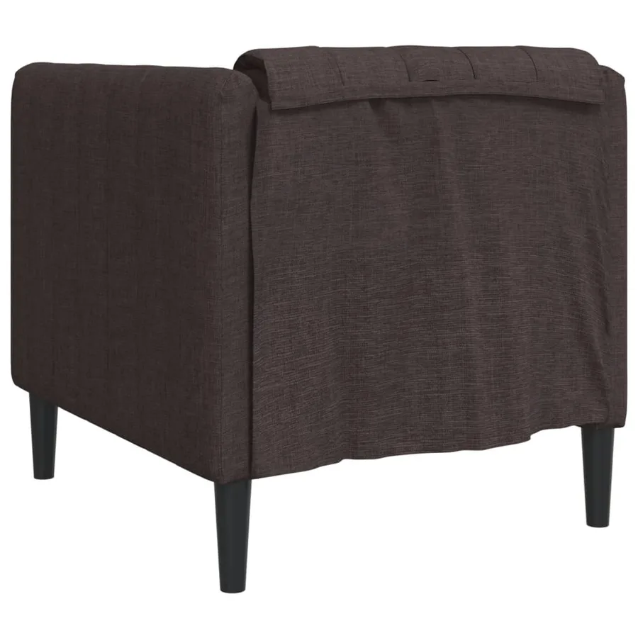 Fauteuil marron foncé tissu - 6