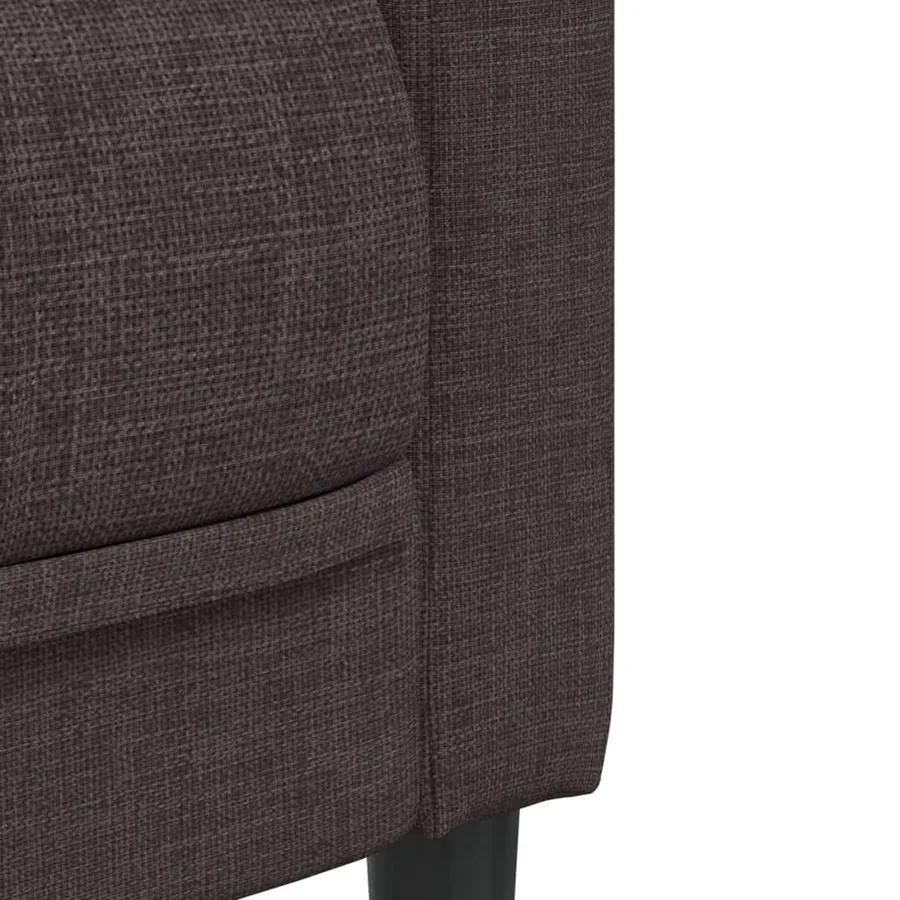 Fauteuil marron foncé tissu - 7