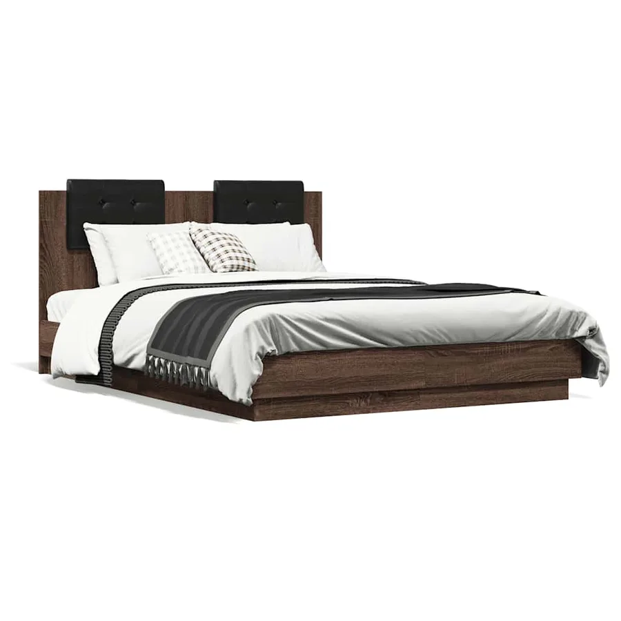 Cadre de lit sans matelas chêne marron 120x190 cm - 2