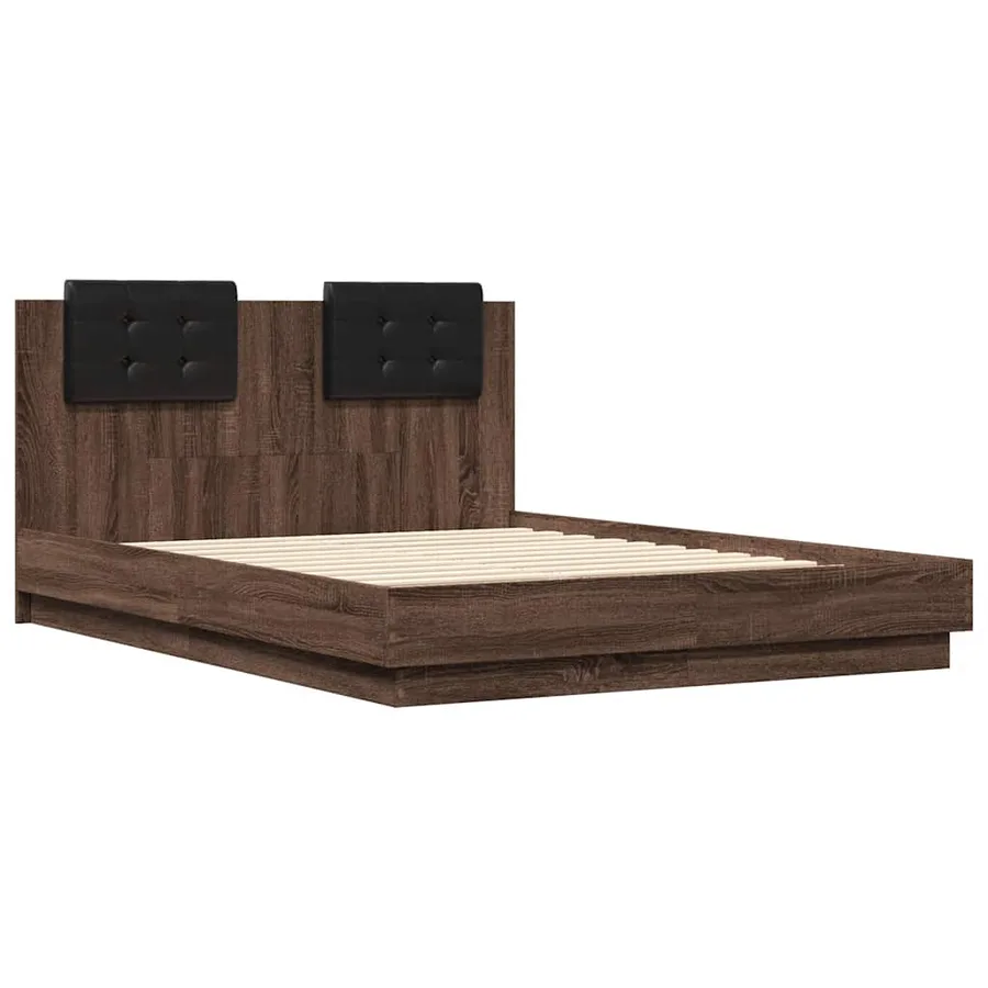 Cadre de lit sans matelas chêne marron 120x190 cm - 3