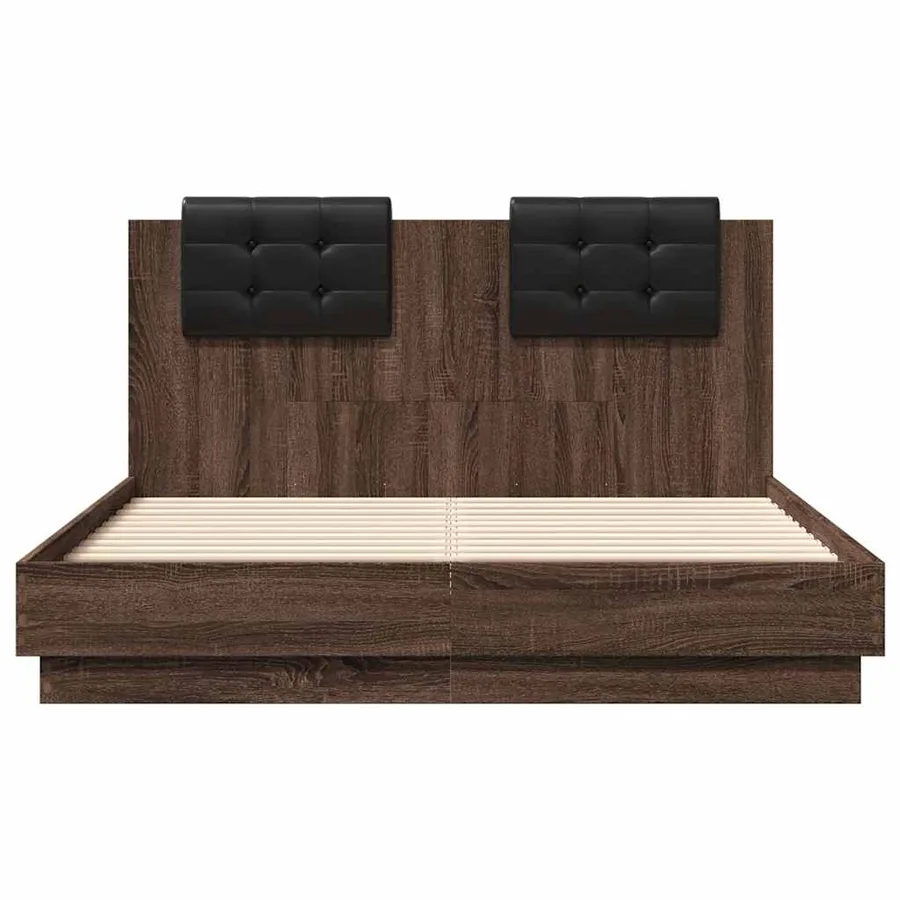 Cadre de lit sans matelas chêne marron 120x190 cm - 4