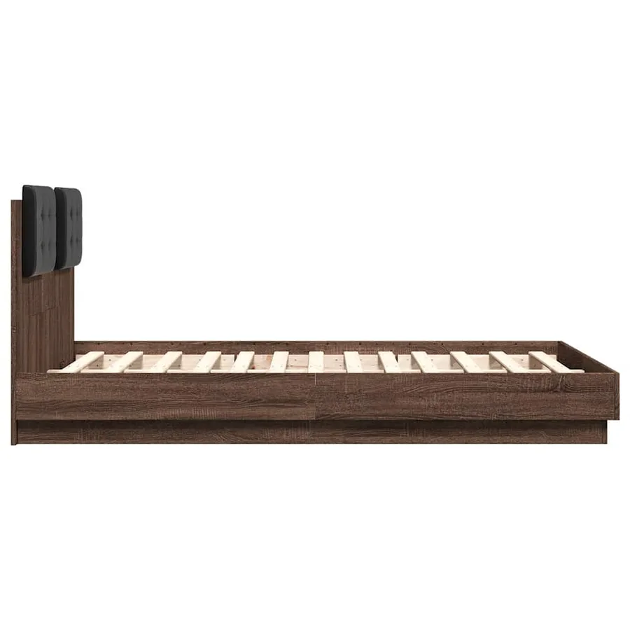 Cadre de lit sans matelas chêne marron 120x190 cm - 5
