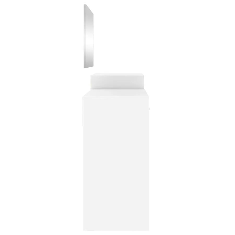 Ensemble de coiffeuse 3 pcs blanc bois d'ingénierie - 6