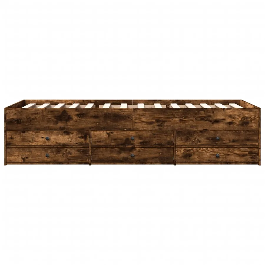 Lit de jour avec tiroirs sans matelas chêne fumé 75x190 cm - 4