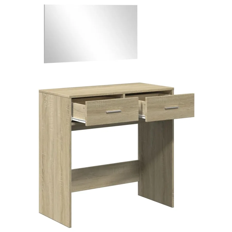 Coiffeuse avec miroir chêne sonoma 80x39x80 cm - 4