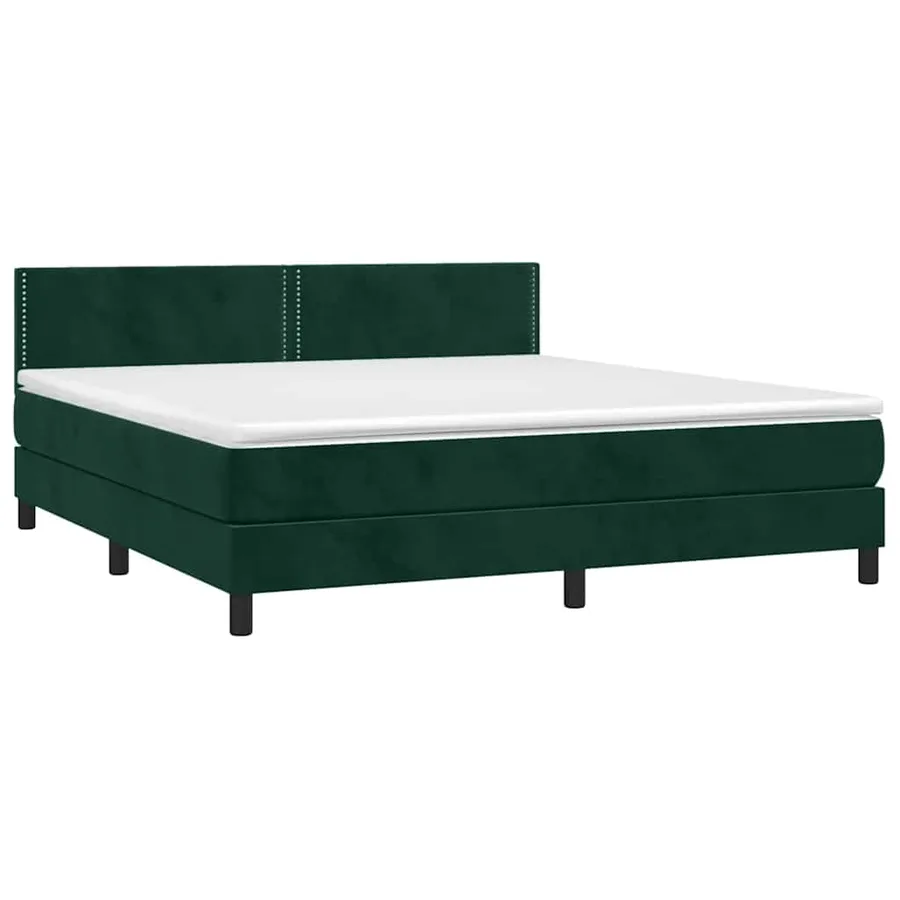 Sommier à lattes de lit avec matelas LED Vert foncé 180x200 cm - 4