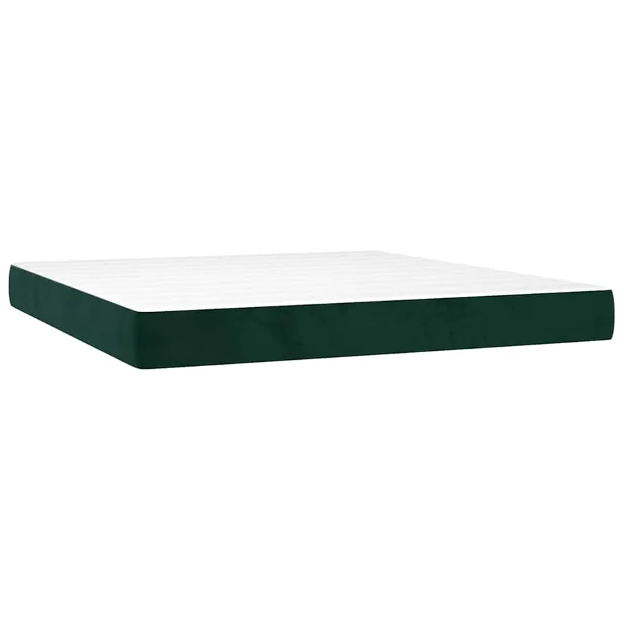 Sommier à lattes de lit avec matelas LED Vert foncé 180x200 cm - 6
