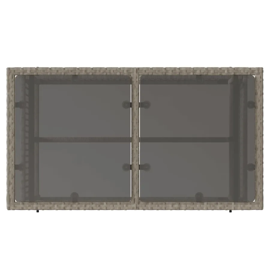 Salon de jardin avec coussins 4 pcs gris clair poly rotin verre - 9