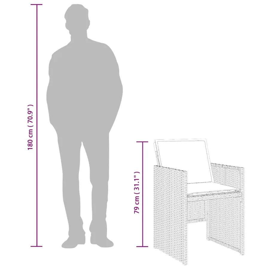 Ensemble à manger de jardin et coussins 15 pcs beige - 10