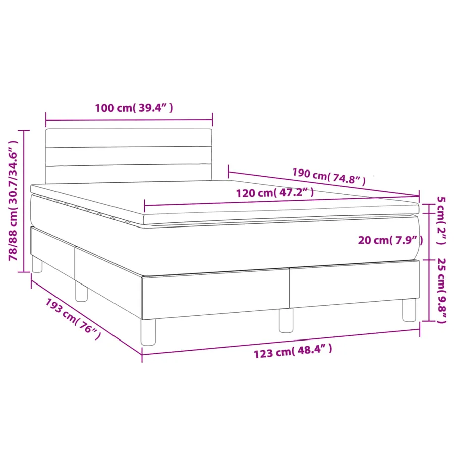 Sommier à lattes de lit avec matelas rose 120x190 cm velours - 9