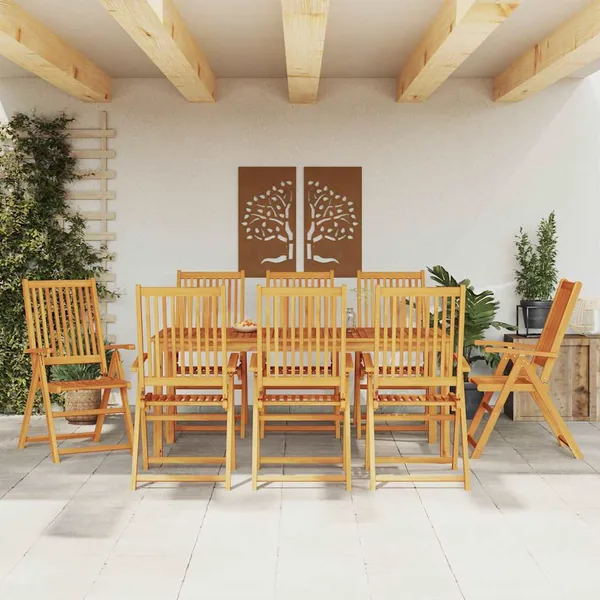 Ensemble à manger de jardin 9 pcs 180x90x75 cm bois d'acacia solide