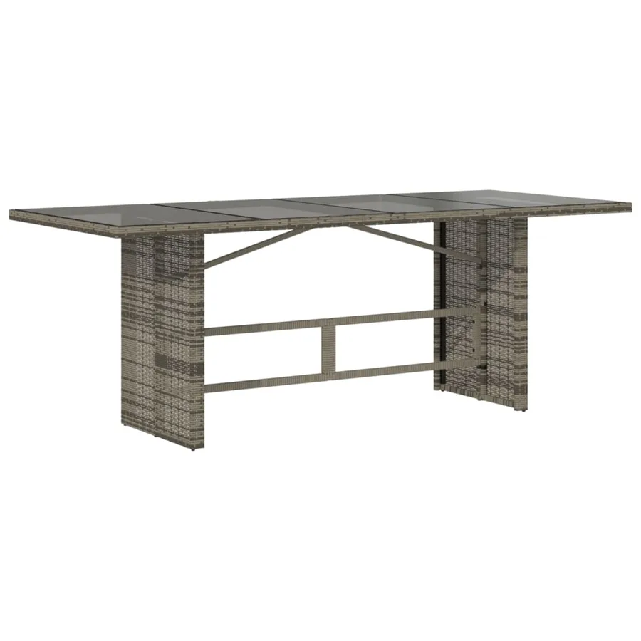 Ensemble à manger de jardin et coussins 7 pcs gris rotin - 4